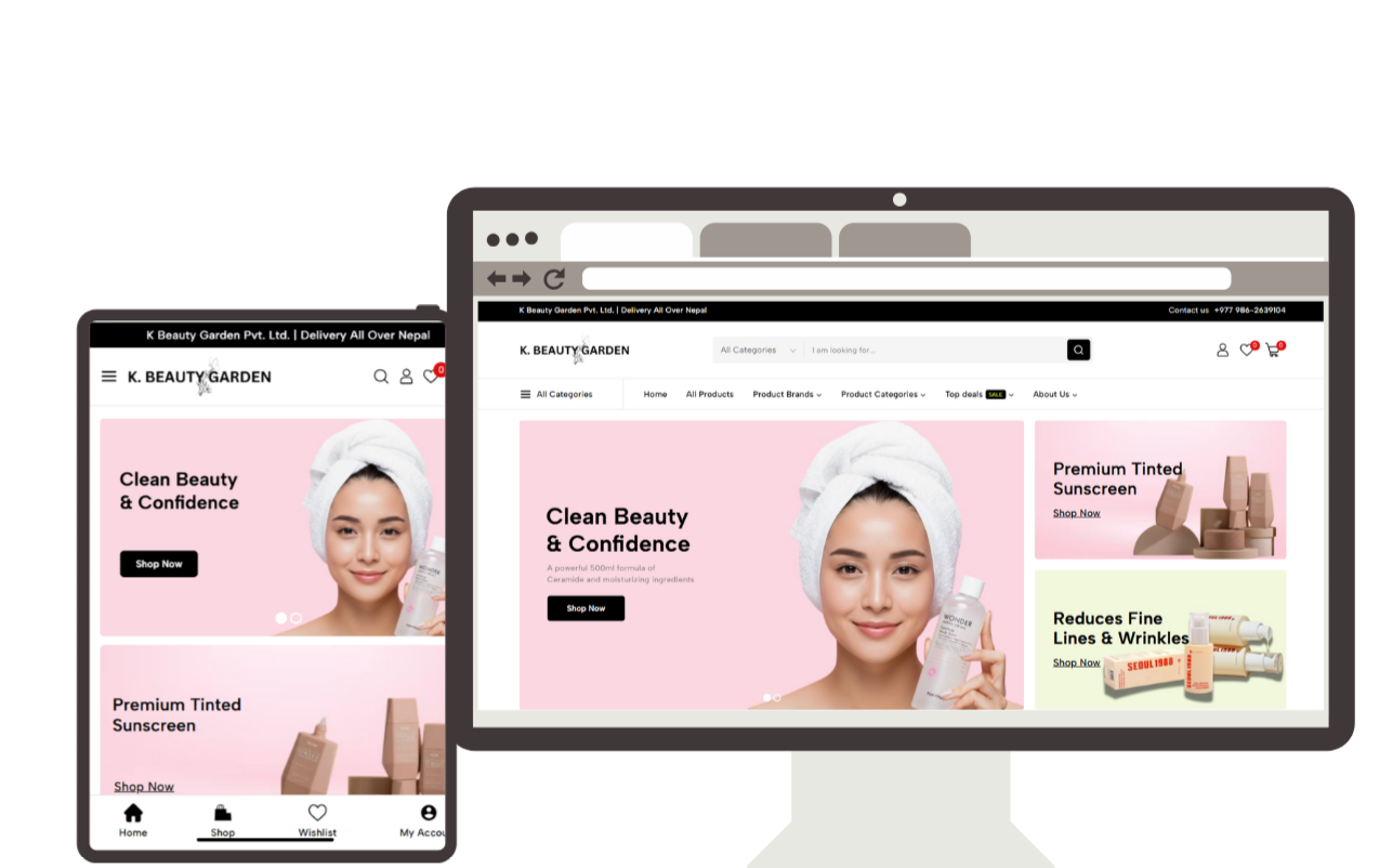 k Beauty Garden Ecommerce Store