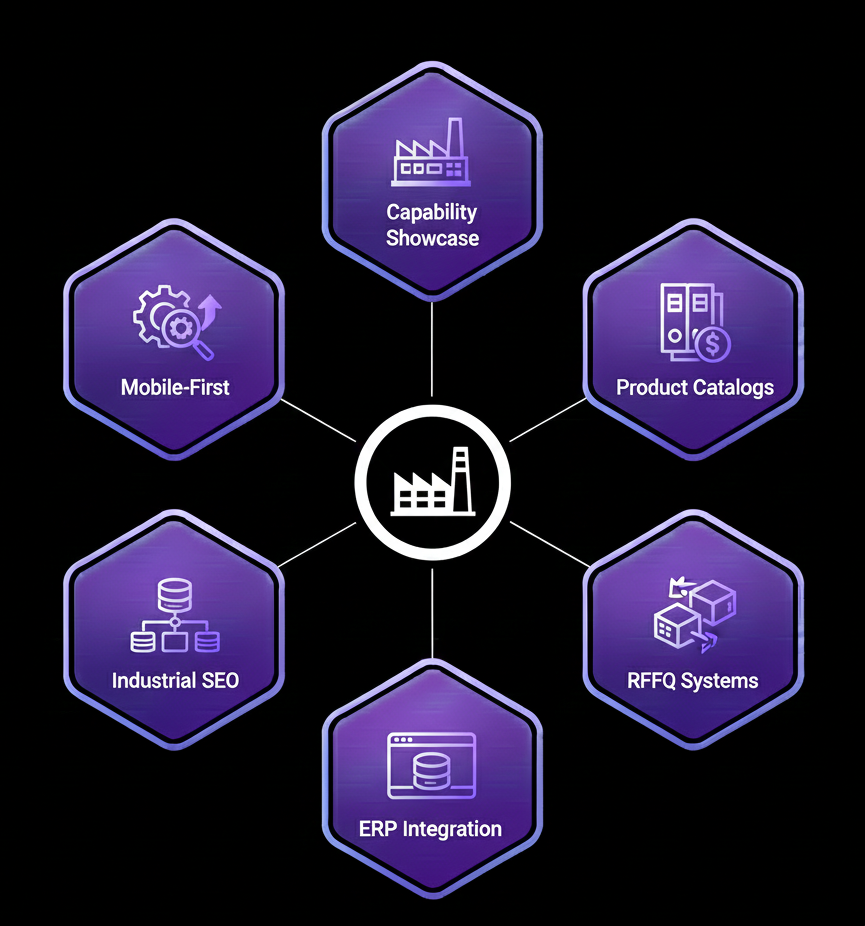 Manufacturing website features preview